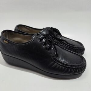 SAS Women's Siesta Black Leather Shoe 8.5W Comfort